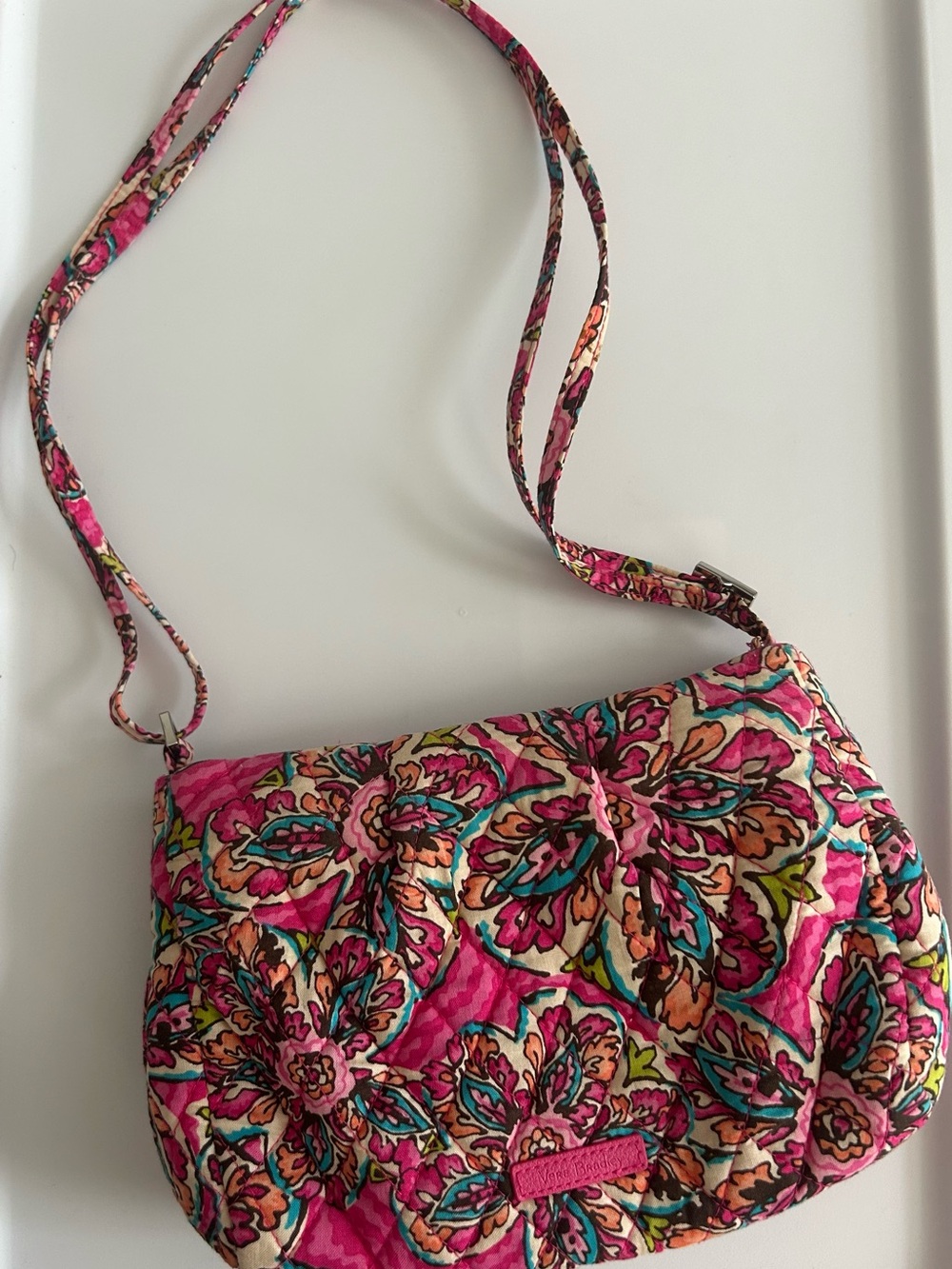 Vera Bradley Alex Crossbody Bag Twilight Paisley Pink Blue Quilted Purse